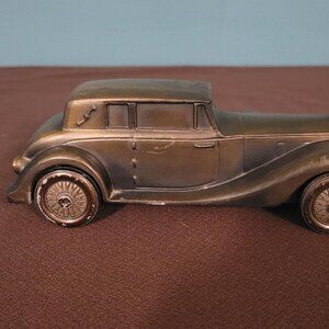 1937 ROLLS ROYCE  Coin Bank METAL CAR WHEELS SPIN. 6 IN. LONG